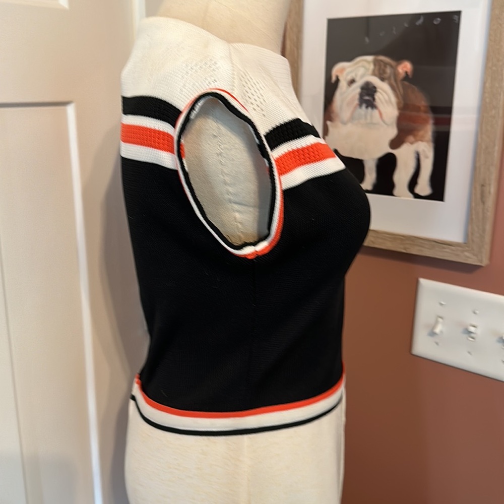 Vintage Bleeker Street polyester blend back zipper 10 capped sleeve knit dress - Picture 7 of 16